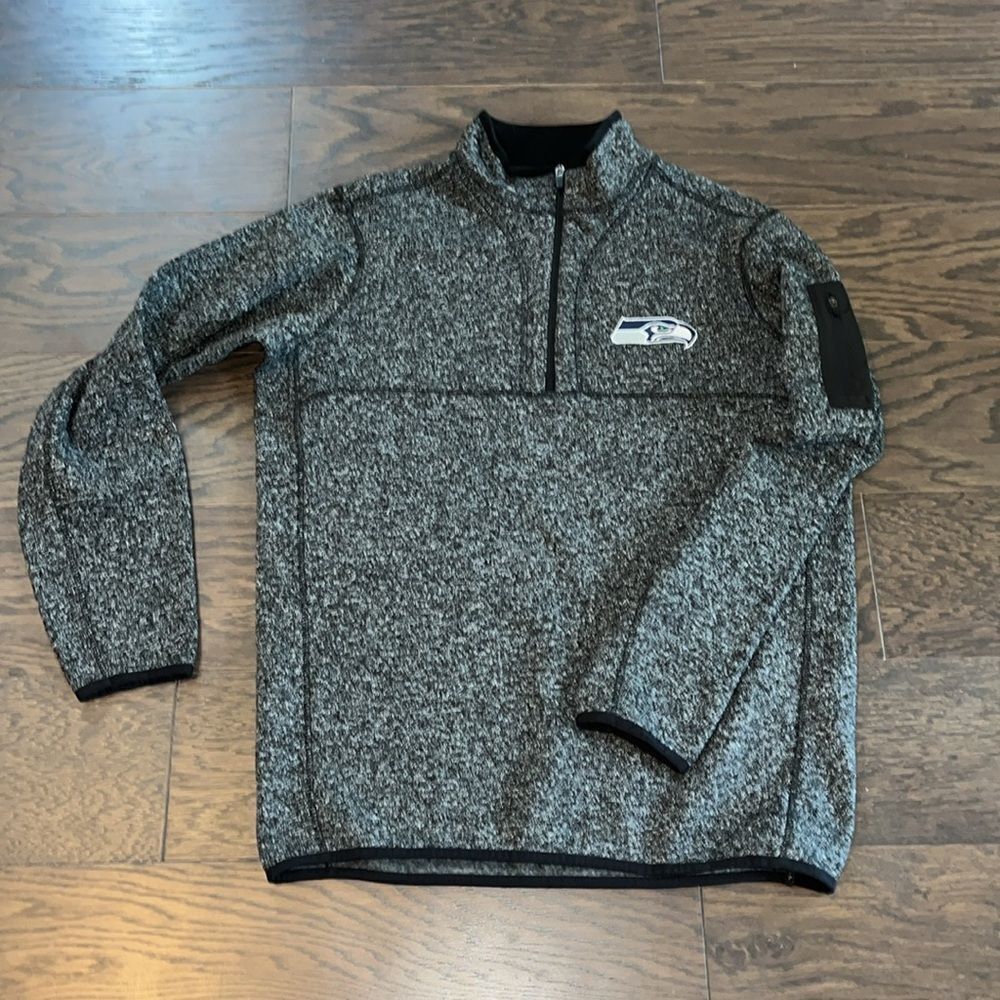 Antigua Seattle Seahawks Fleece Alpha T Neck Snowboard Ski Winter Sweatshirt L